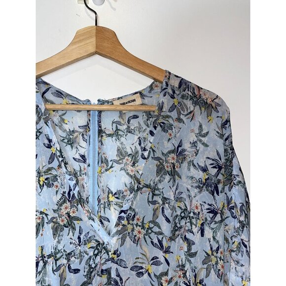 Zadig & Voltaire Blue Long Floral Print Maxi Dress Womens size Small - Picture 5 of 10